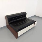 Vintage sofa bed bench with integrated lighting, Italian design Beka Tortuga, in skai, fiber