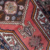 Handmade vintage Persian Hamadan rug 93cm x 196cm 1970s