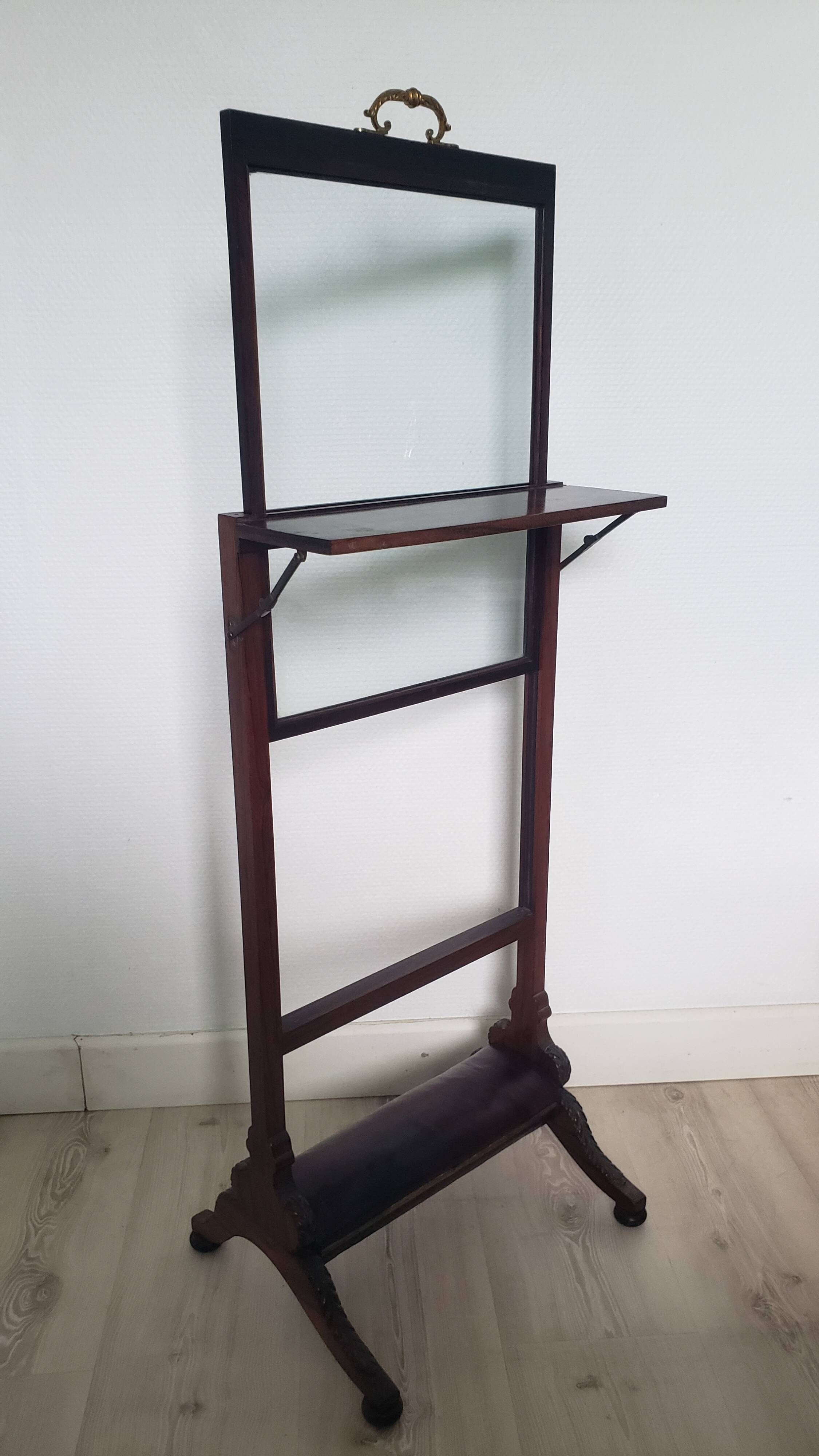 Fireplace or heat screen with leather footrest 13th-14th century