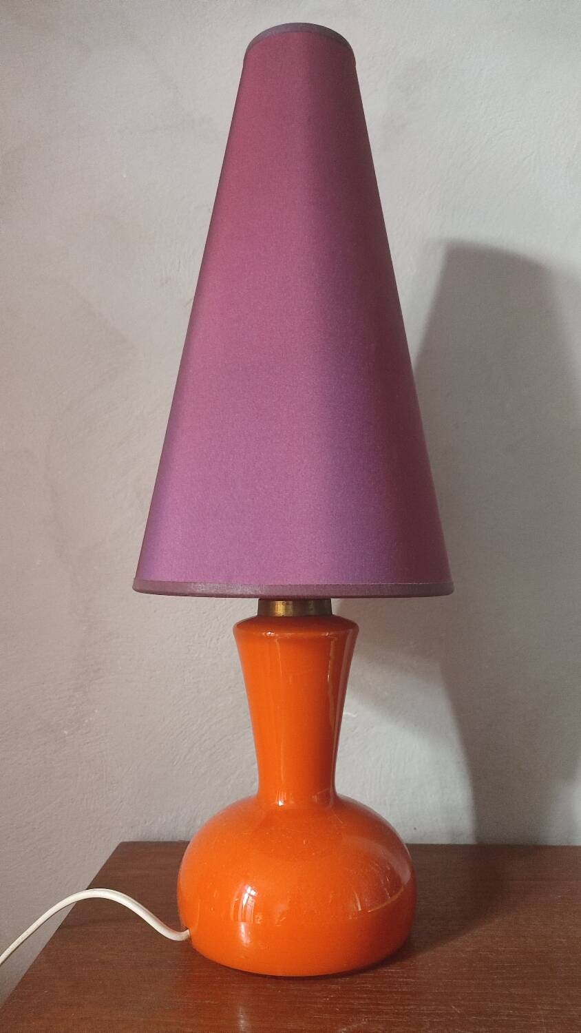 Orange opaline lamp