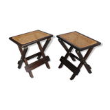Pair of vintage canne stools