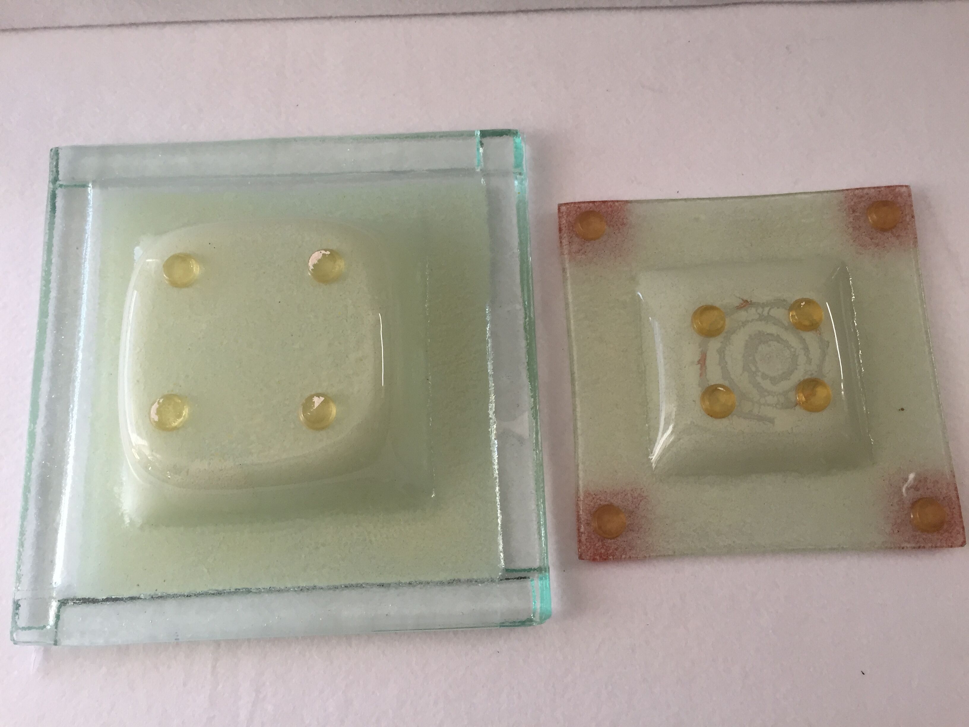 Ashtray & pocket trays melted glass from murano "albatross" venezia italy