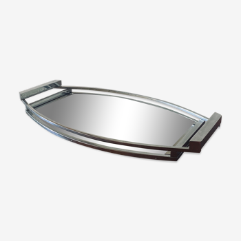 Art deco modernist mirrored tray, France 1940s
