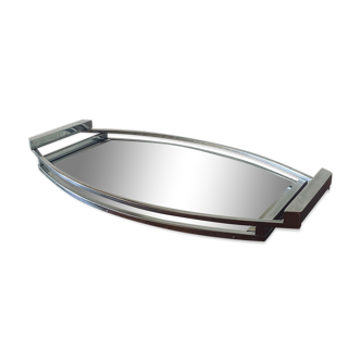 Art deco modernist mirrored tray, France 1940s