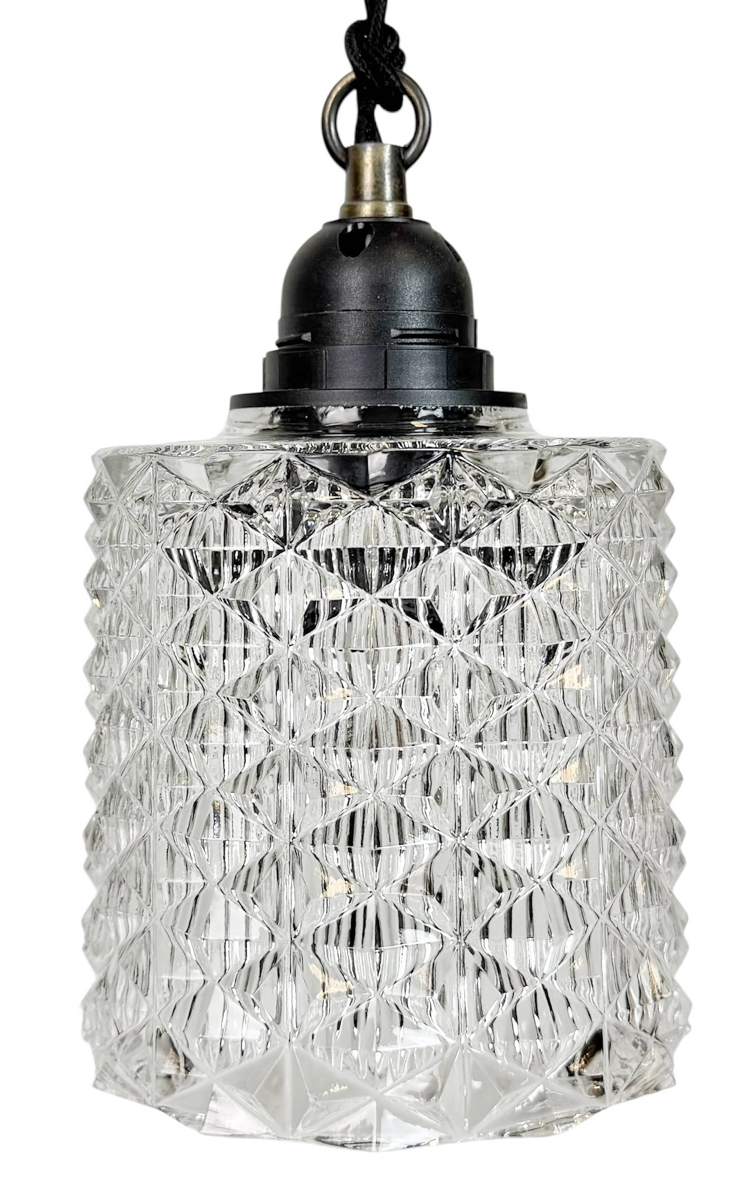 Vintage Cut Glass Ceiling Light, 1970s