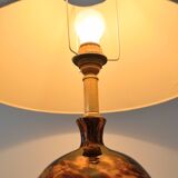 Vintage Art Deco blown glass and porcelain ball lamp (Numbered)