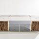 Leopard velvet mirror brass chrome sideboard Michel Pigneres 1969