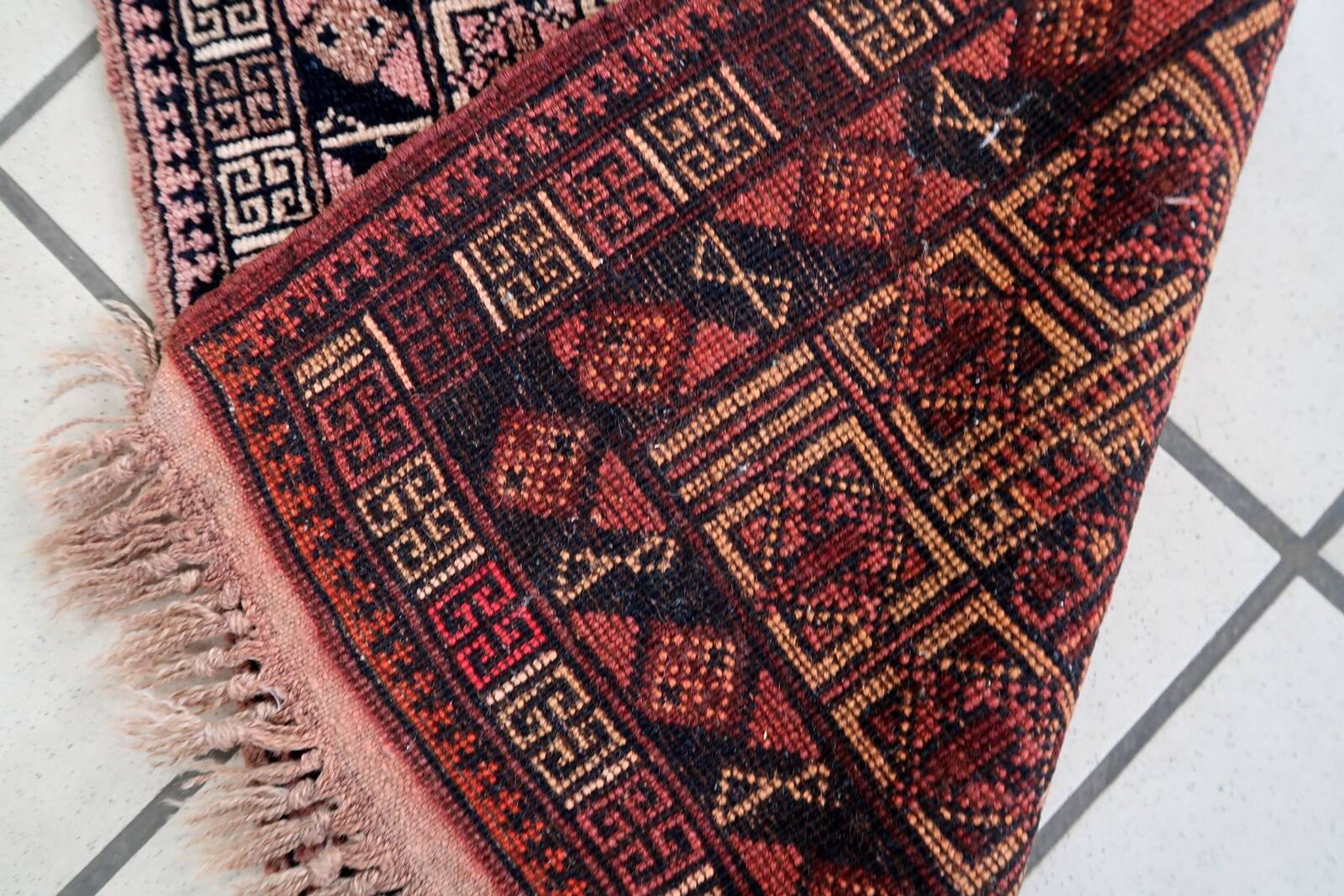 Tapis vintage fait main Baloutche 50x84 cm en laine - 1C1044