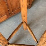 Brutalist tripod high stool - wood