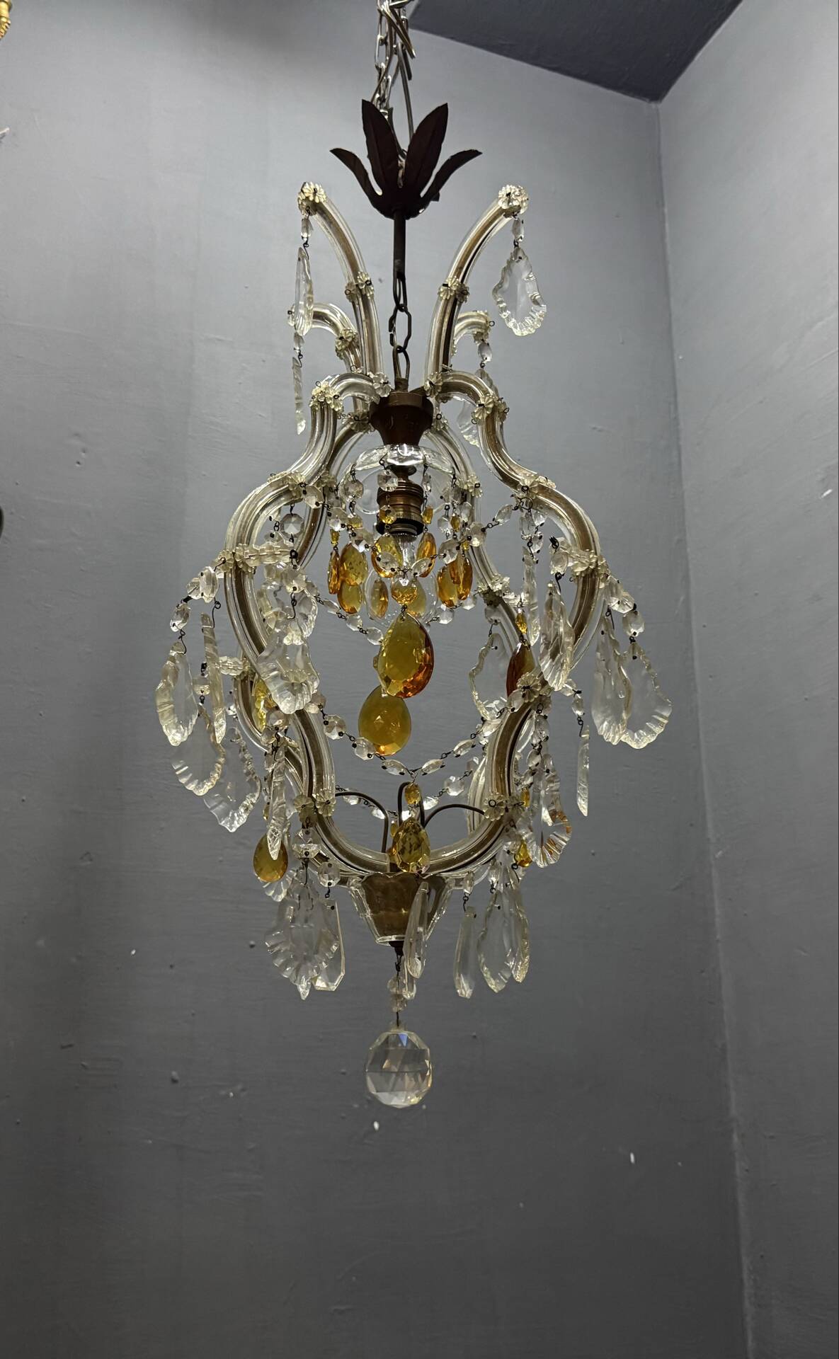 Crystal Italian Maria Teresa Light Pendant  1950’s 