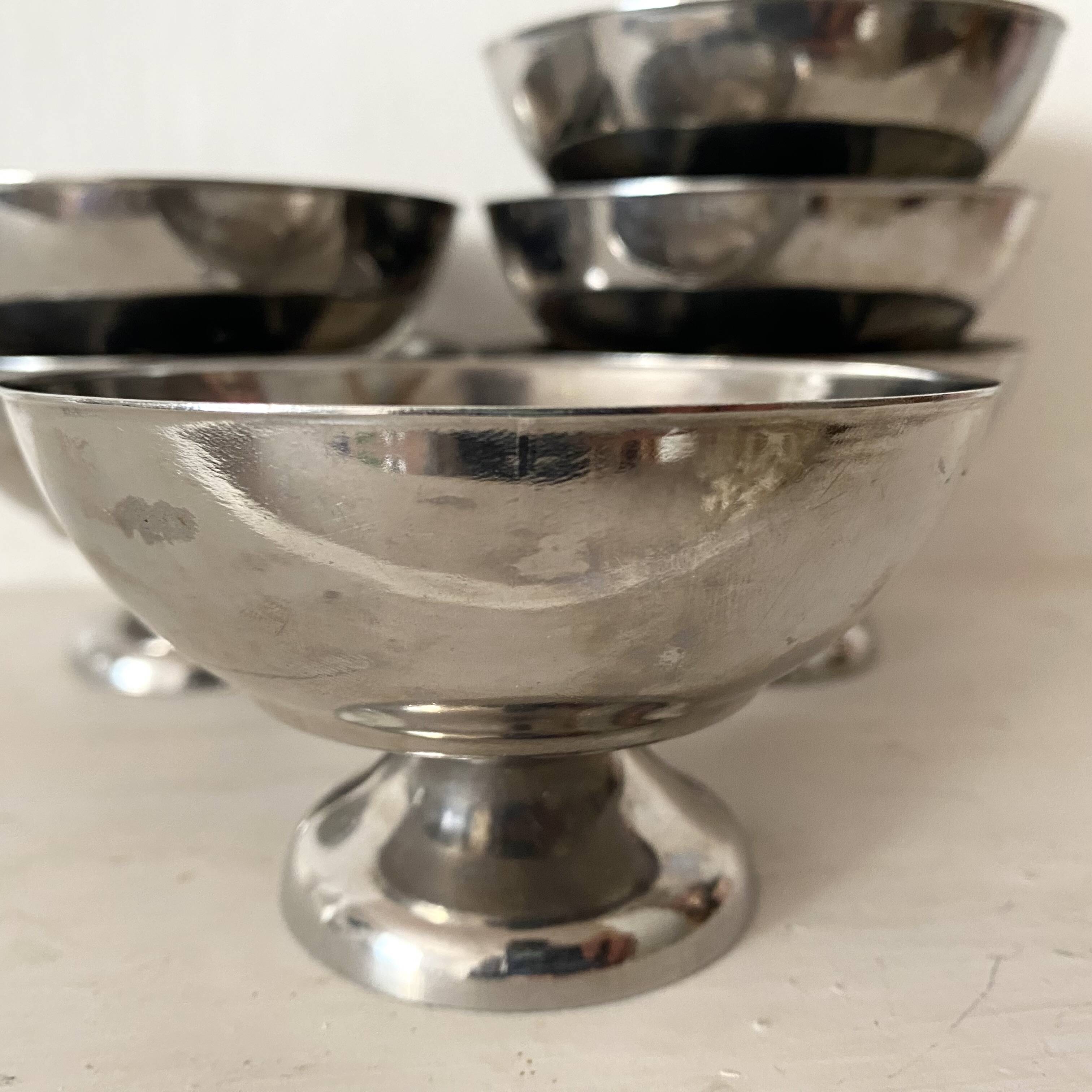 Vintage stainless steel cups from France