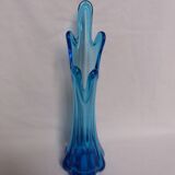 Vase en verre soufflé bleu turquoise