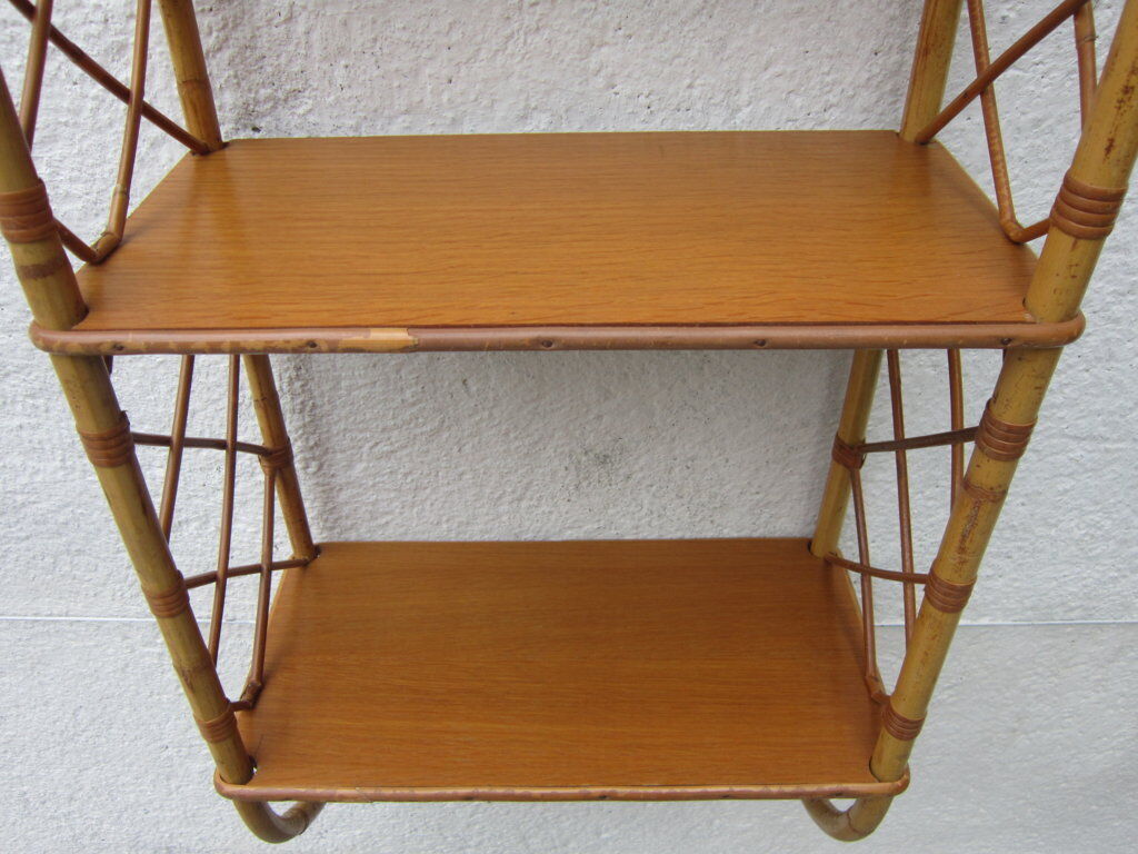 Rattan wall shelf
