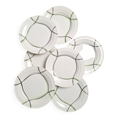 Flat plates St Amand model Bayonne white, green and black.