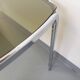 Vintage curved rectangular dining table in smoked glass and chrome metal