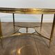 Neoclassical Round Coffee Table in Brass with Beaded Gallery. Marble Top