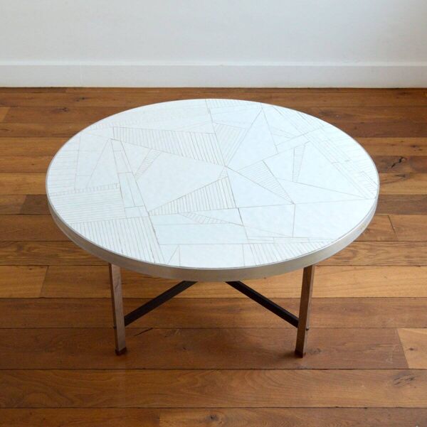 Table basse ronde par Berthold Müller – Oerlinghausen / Allemagne