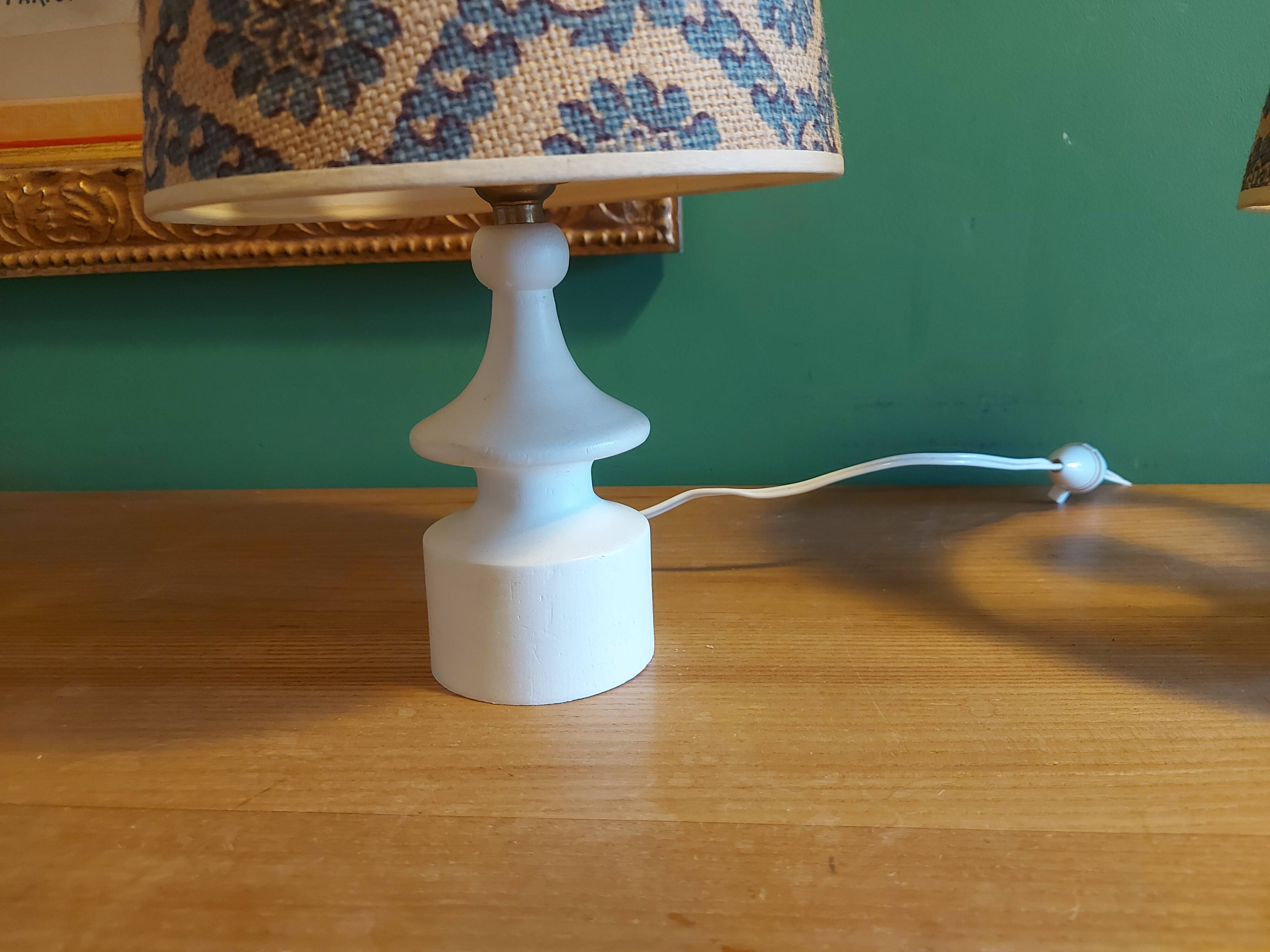 2 vintage 60's wooden bedside lamps