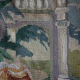 Tapisserie Aubusson française antique avec scène romantique