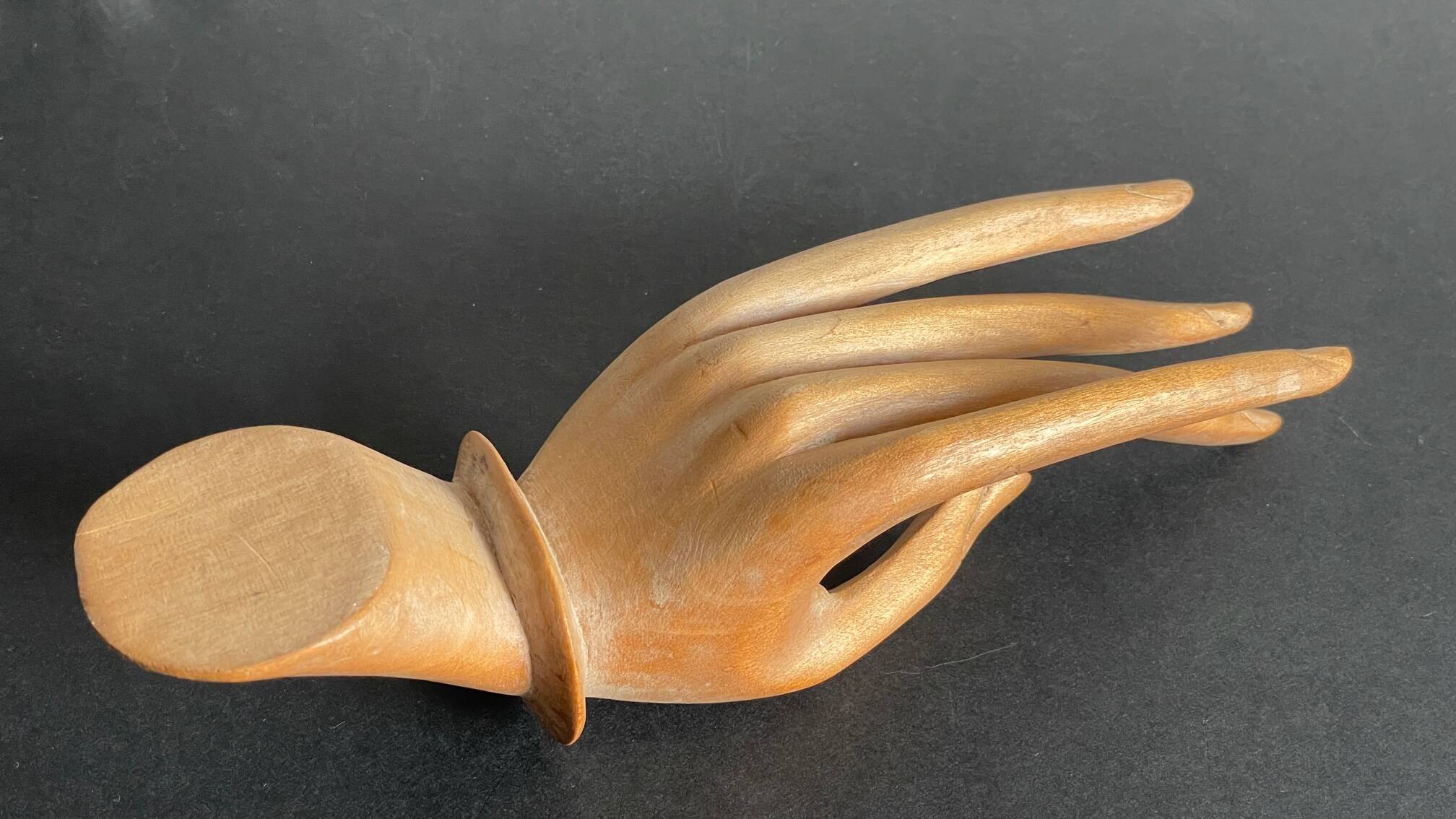 Wooden hand sculpture