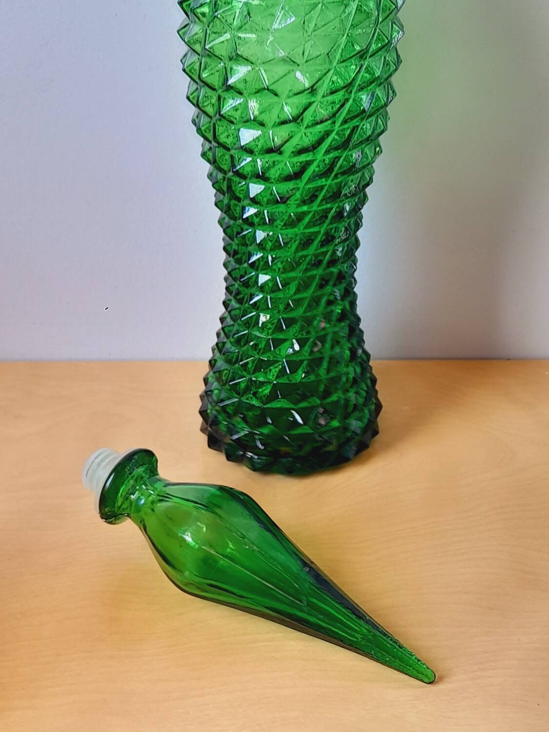 Italian glass bottles Empoli 1970