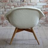 Mid Century Modern Lounge Chair, Czech Republic, 1950s, French Boucle Fabric