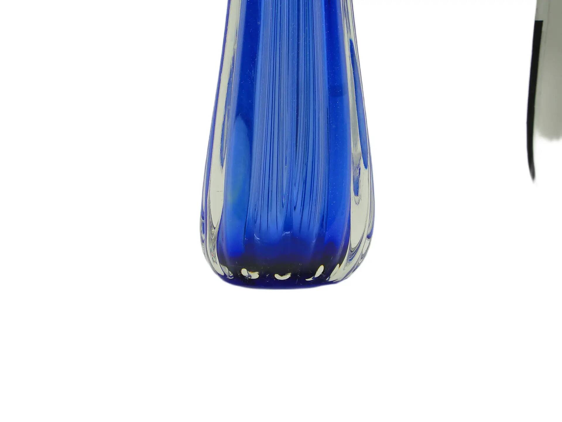 Vase, mid-century modern, blue glass, by J. Hospodka, Czechoslovakia, 1960s.