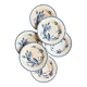 6 deep plates Gien in blue ironstone, "Cactus" service.