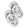 6 deep plates Gien in blue ironstone, "Cactus" service.