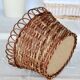 Large vintage woven rattan cache-pot