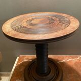 oak pedestal table, press screw model