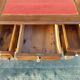 bureau enfant, ado, bois massif et cuir rouge