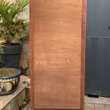 Vintage glass-fronted cabinet, raw wood, 1950s