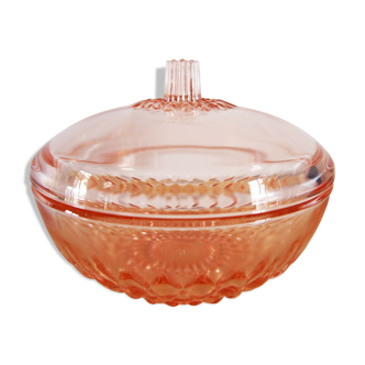 Pink glass candy dish