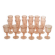 Set of 12 champagne flutes and 6 large glasses