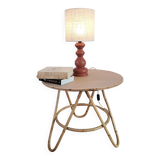 Vintage terracotta wooden lamp