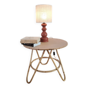 Vintage terracotta wooden lamp