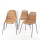 Set of 4 wicker and iron chairs