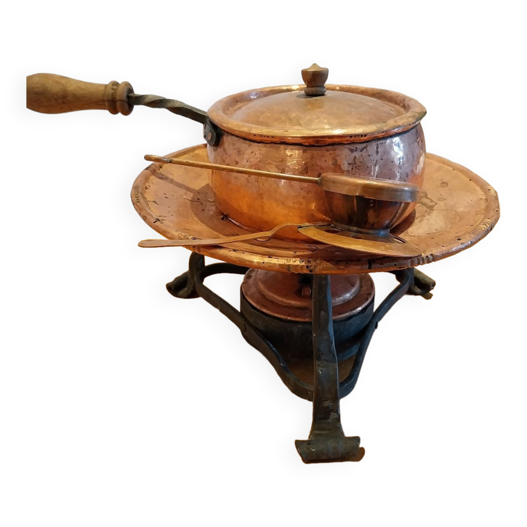 Copper fondue set