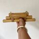 Vintage rattan coat rack a hook