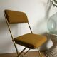 Vintage folding chair lafuma chantazur with striped gold fabric