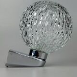 60s 70s wall lamp ball lamp metal chrome & glass space age design
