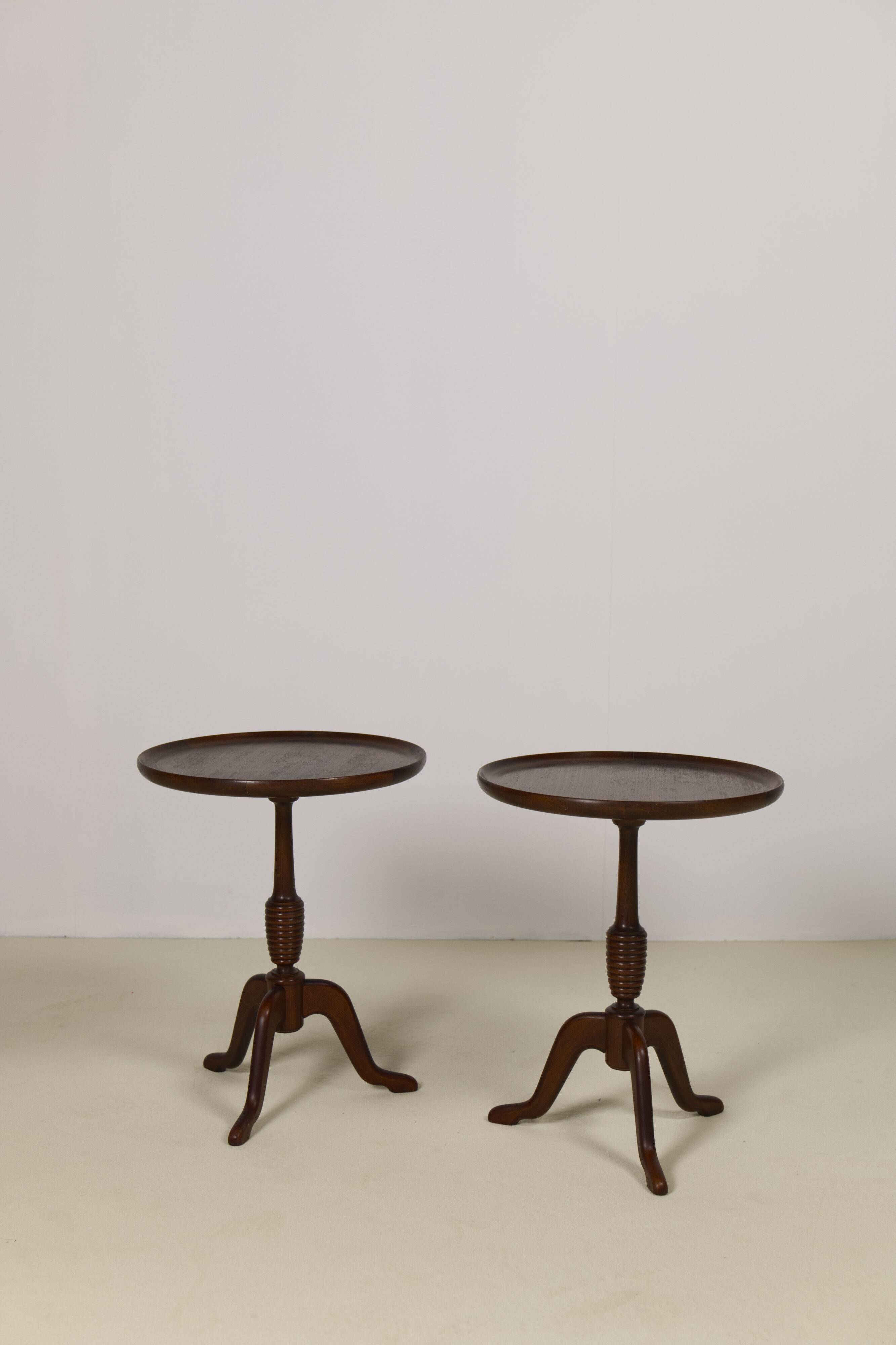 Pair of Mahogany side tables by Anton Kildeberg, Denmark 1960's