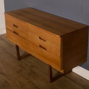 Restored teak retro uniflex 1960s chest of drawers sideboard q range by gunther hoffstead
