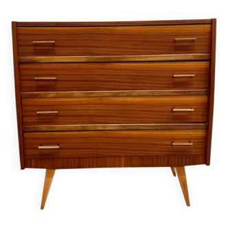 Vintage chest of drawers with compass feet