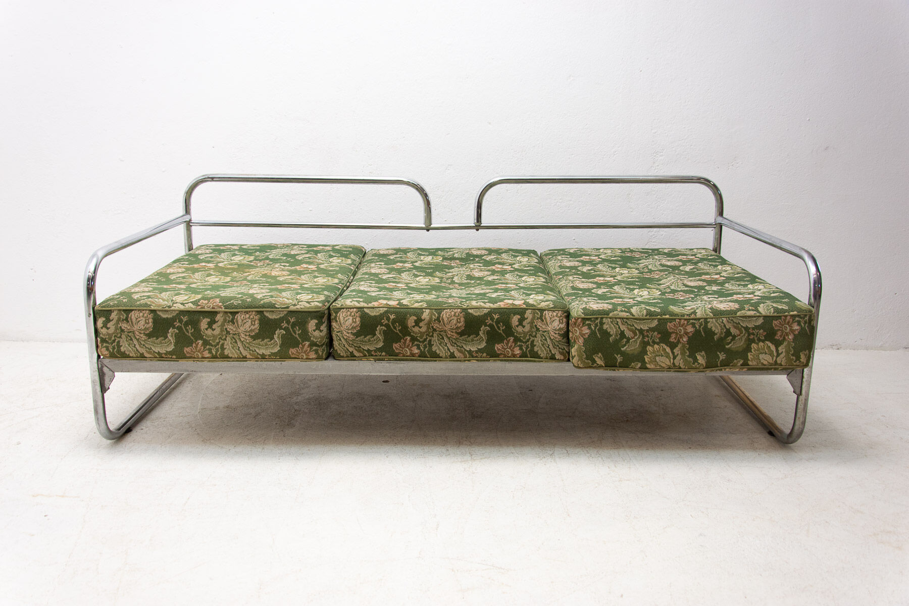 Chromed tubular steel sofa, 1950´s, Czechoslovakia