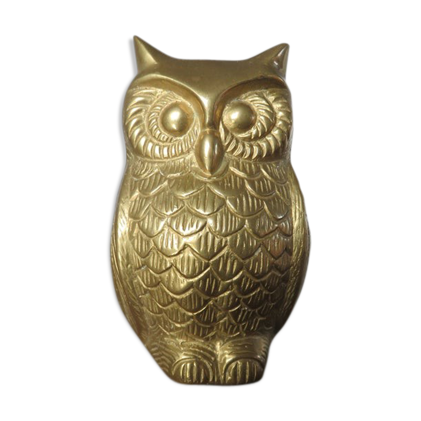 Owl, 70s golden brass owl