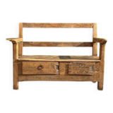 19th century walnut bench