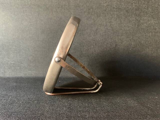 Small old barber's mirror, round, 2 sides, 1930