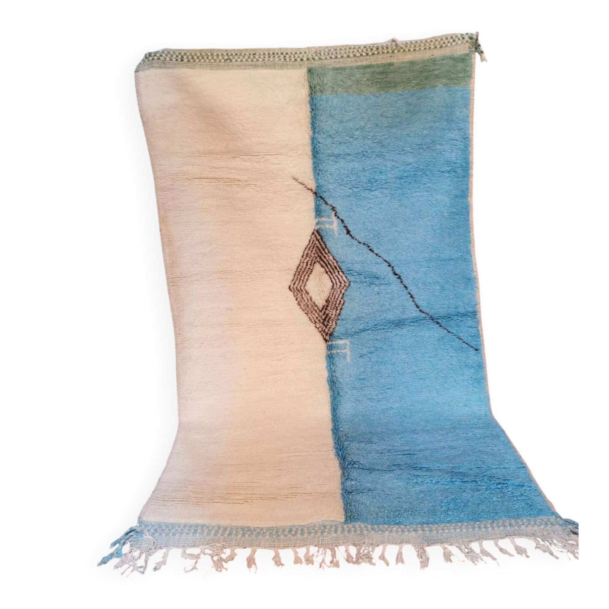 Beni Ouarain Berber rug: Azure brilliance 250*150 cm